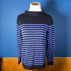Men's Striped Sweater - Black and Blue